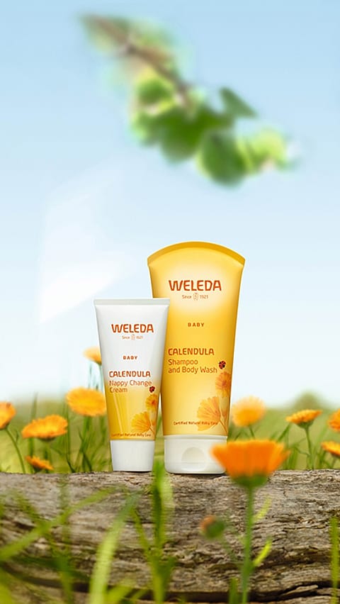 prodotti della linea baby calendula di weleda