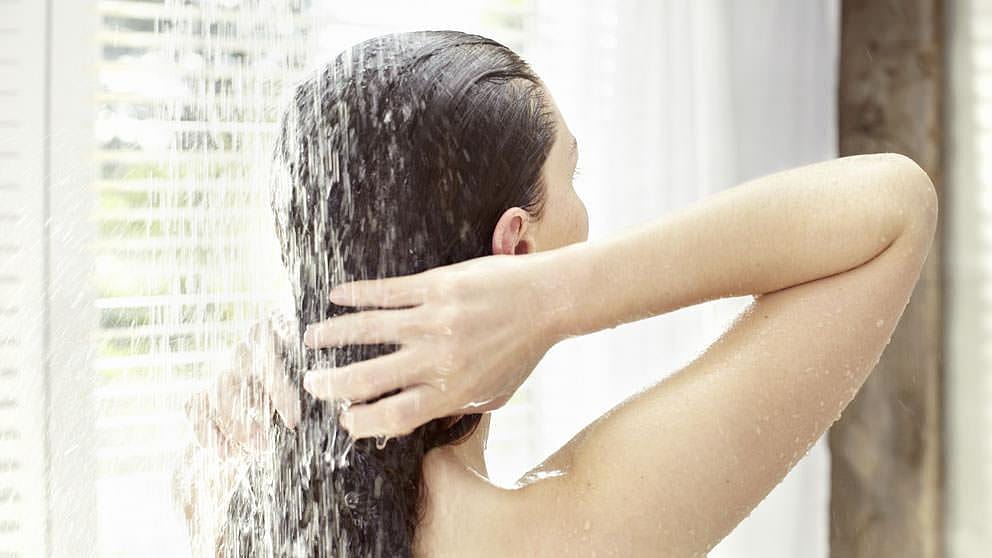 Woman washing hair